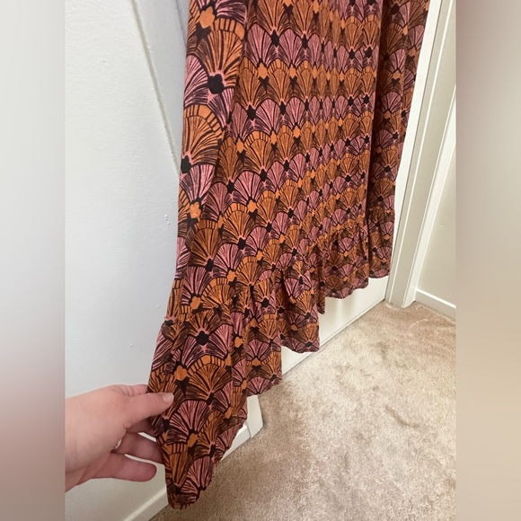 ✨ C&C California 100% cotton geometric print maxi dress size large - Picture 10 of 11